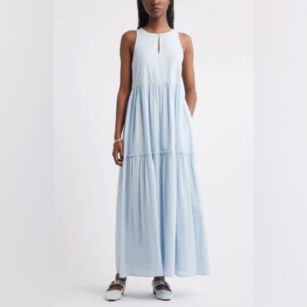 NWT Treasure & Bond Sleeveless Tiered Cotton Gauze Maxi Sundress (XS)